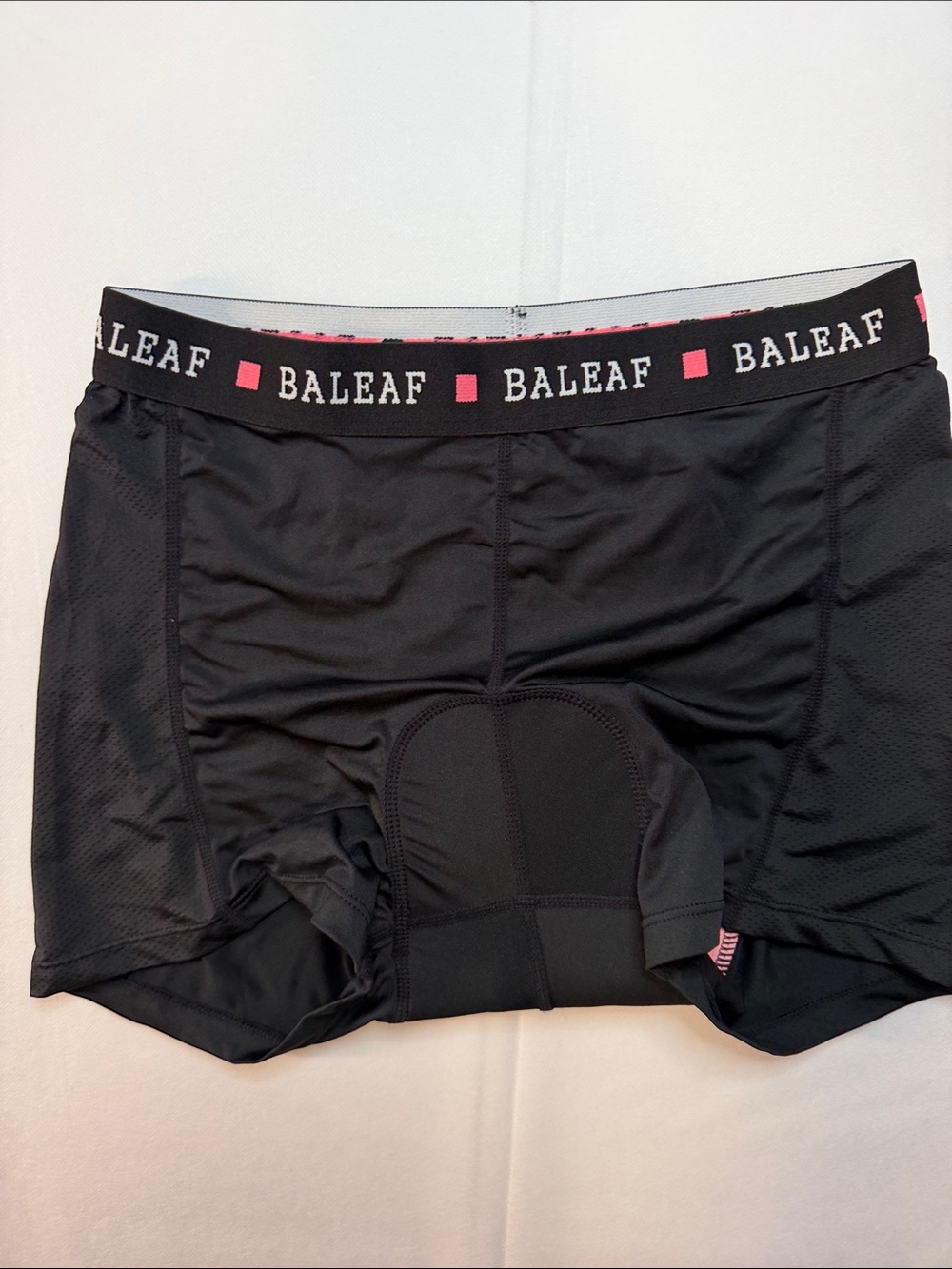 Baleaf Black Bike Shorts with Pink Waistband Accents